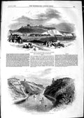 Original Old Antique Print 1850 England Town Dover Clifton Leigh Wood Yachts