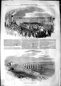 Old Antique Print 1850 Jenny Lind Ship Liverpool Railway Viaduct Berwick 19th