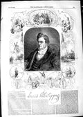 Original Old Antique Print 1850 Portrait Ex-King France Louis Philippe 19th
