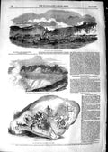 Original Old Antique Print 1850 Queen Dover Harbour Horseshoe Fall Niagara G