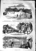 Original Old Antique Print 1850 Cricket Castle Howard Edinburgh Holyrood Queen