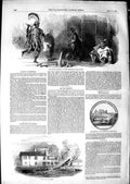 Original Old Antique Print 1850 African Exhibition Cosmorama Whirlwind Exeter