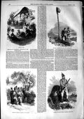 Original Old Antique Print 1850 War Schleswig Holstein Troops Chasseurs Siers