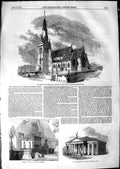 Original Old Antique Print 1850 Church Edward Romford Corn Exchange Ipswich