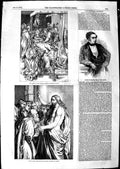 Original Old Antique Print 1850 Robert Stephenson Whitby Jesus Peter Religion