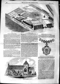 Original Old Antique Print 1850 Cattle Market Reading Mary'S Church Brompton