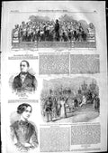 Original Old Antique Print 1850 Goddard Neithardt Berlin Choir Theatre Marston
