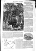 Original Old Antique Print 1850 Parthenon Frieze Marbury Ship Caesarea Garden