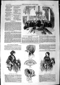 Old Antique Print 1850 Middle Temple Sergeant Miller Paris Fashion Bonnet 19th