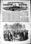 Original Old Antique Print 1850 Presentation Queen Windsor Castle George'S Hall