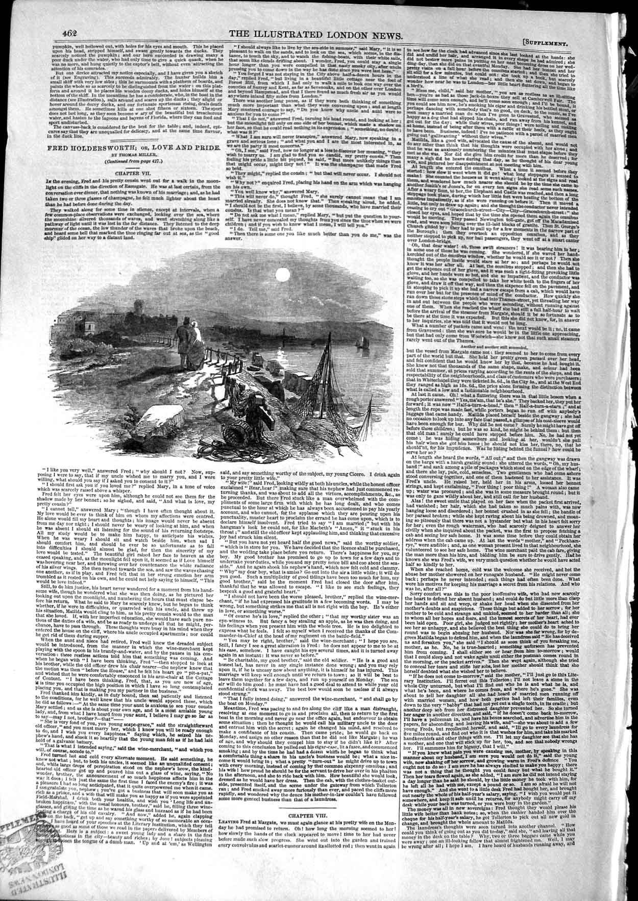 Original Old Antique Print 1850 Duck Shooting Potomac Schleswig-Holstein Medal