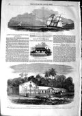 Original Old Antique Print 1850 Ship Rifleman G-Washing Venezuela Port Phillip