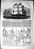 Old Antique Print 1850 Ship Oriental New York America Nimroud Sculptures 19th