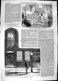 Original Old Antique Print 1850 Christmas Scene London Street Dinner Victorian