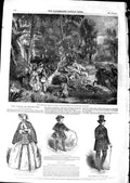 Original Old Antique Print 1850 Boar Hunting Rubens King Hollan Paris Fashion