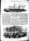 Original Old Antique Print 1851 Screw Steamer Ship Arno Sloane Giltspur Street
