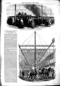 Old Antique Print 1851 Professor Cowper Exhibition Building Trusses Horse 19th