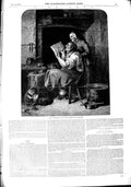 Original Old Antique Print 1851 Schleisner Fine Art Portrait Coppersmith Wife