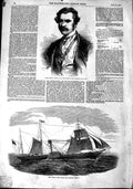 Original Old Antique Print 1851 Austin Henry Layard Nimroud Sculpture Ship 19th