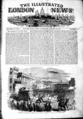 Original Old Antique Print 1851 Procession San Francisco America Horses 19th