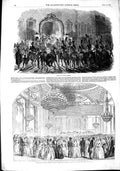 Old Antique Print 1851 Narvaez Madrid Ball Brighton Pavilion Music Room 19th