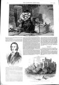 Original Old Antique Print 1851 Marquis Northampton Ashridge Alford Mother Baby