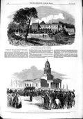 Original Old Antique Print 1851 Clumber Duke Newcastle Funeral Markham 19th