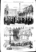 Original Old Antique Print 1851 Earl Clarendon Lord Mayor Dublin Mansion House