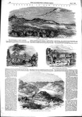 Original Old Antique Print 1851 New Zealand Crofton Park Omata Mokau Waite 19th
