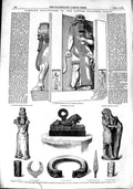 Original Old Antique Print 1851 Nimroud Sculpture Louvre Gallery Paris Assyrian