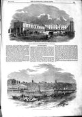 Old Antique Print 1851 Terminus Railway London Rye South-Eastern Railway 19th
