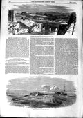Original Old Antique Print 1851 Canamore Fort Church Coorg Hills Race-Course