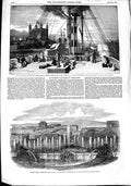 Old Antique Print 1851 Cambon Fountains Versailles John Bull Ship Theatre 19th