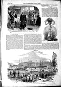 Original Old Antique Print 1851 Olympic Theatre Taylor Testimonial Port 19th