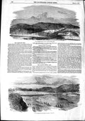 Original Old Antique Print 1851 Jamsetjee Bund Poonah Sluices Jeejeebhoy 19th