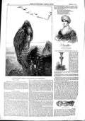 Original Old Antique Print 1851 Bird Eagle Throne Joanna Baillie Snuffers Tray