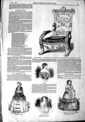 Old Antique Print 1851 Paris Fashion Dress Chair Adderley Cape Good Hope 19th