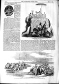 Original Old Antique Print 1851 State Howdah Elephant Maharajah Goolab Sing
