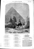 Original Old Antique Print 1851 Fine Art Napoleon Egypt Camel Karl G Victorian