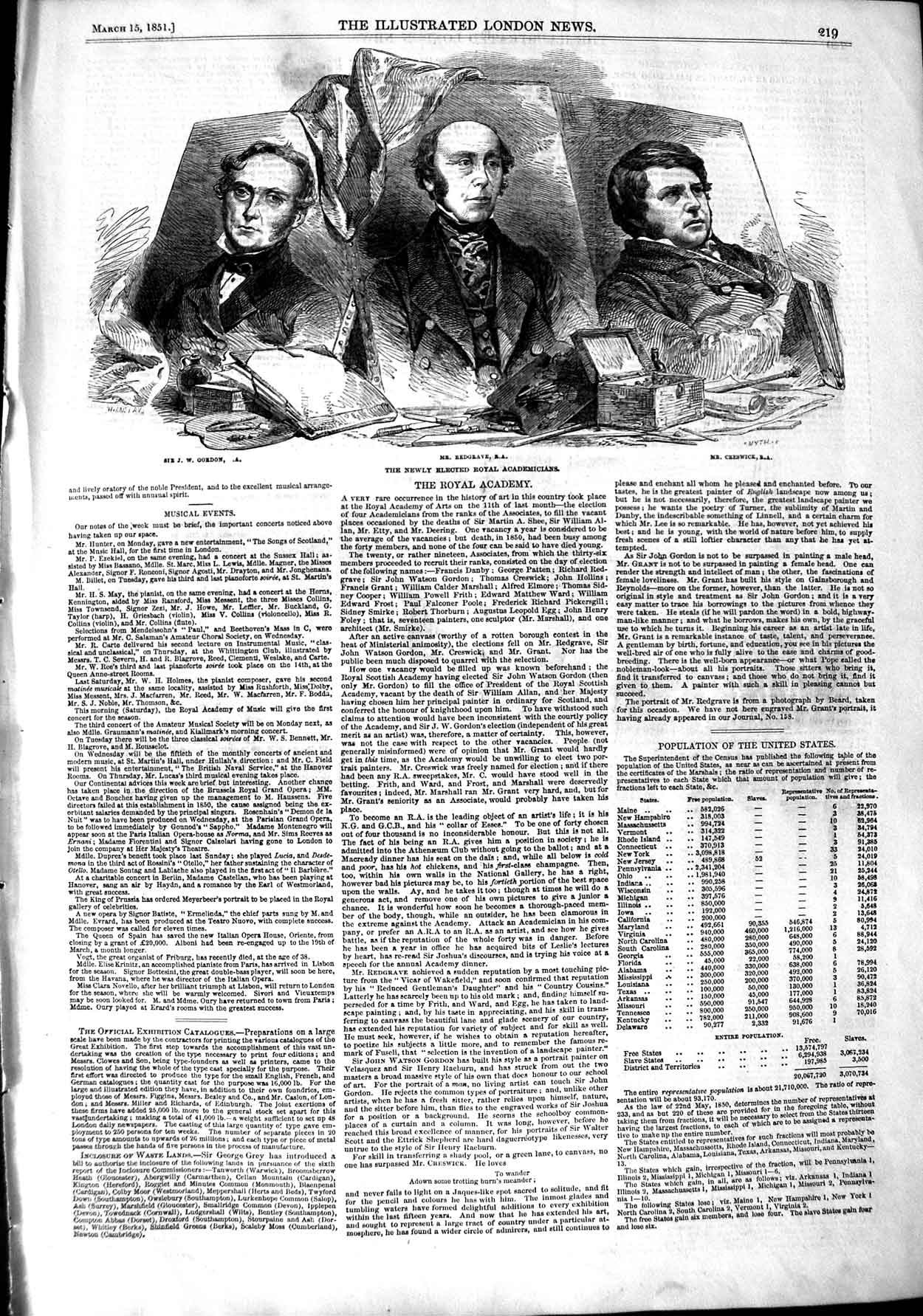 Old Antique Print 1851 Royal Academy Academician Gordon Regrave Long-Acre 19th