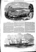 Original Old Antique Print 1851 Graham'S Town Cape Colony Arabian Steamer Ship