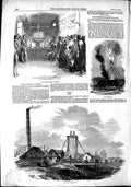 Original Old Antique Print 1851 Free-Traders Pit GLottery Nithshill Colliery