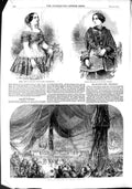 Original Old Antique Print 1851 Angri Opera Fiorentini Theatre Ship Wellesley