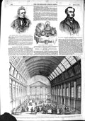 Original Old Antique Print 1851 Corn Exchange Northampton Oersted Clavert Plate