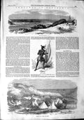 Old Antique Print 1851 Kaffraria Buffalo Mouth Zulu Warrior Waterloo Bay 19th