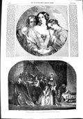 Old Antique Print 1851 Peter Denying Crypt National Institution Art Lady 19th