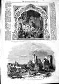 Original Old Antique Print 1851 Peckforton Castle Cheshire Fairy Prince Woolmer
