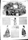 Old Antique Print 1851 Portici Majesty Theatre Masaniello Elvira Fenella 19th
