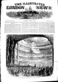 Original Old Antique Print 1851 Great Protectionist Demonstration Drury Theatre