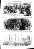 Original Old Antique Print 1851 Ireland Emigrants Cork Ship Nimrod Victorian